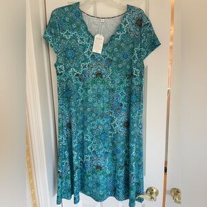 Print floral dress , never worn, size xl